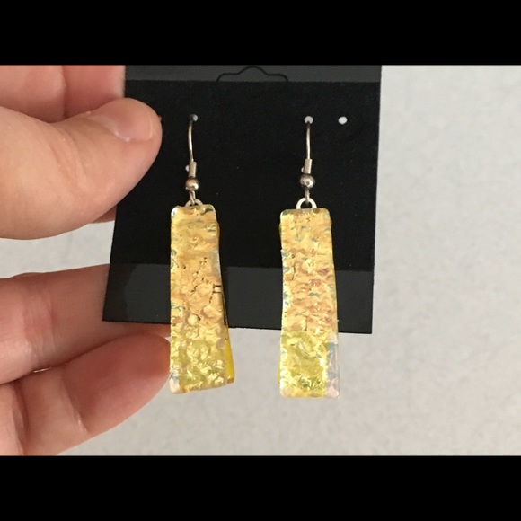 Lot of 3 Dichroic Fused Glass Handcrafted Earrings - Picture 6 of 7